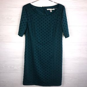 ☀️LC Lauren Conrad 10 Green Dress Velvet Polka Dot